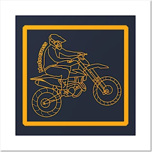 Motor cross with monoline style Posters and Art